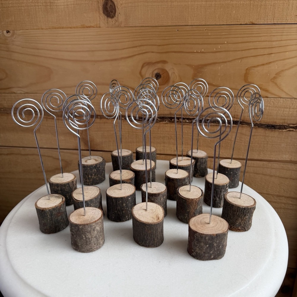 20 Placeholders Photo Holders Rustic Wood Event Wedding Party Baby Shower